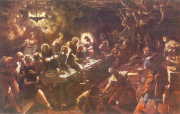 The Last Supper Italian Tintoretto religious Christian Oil Paintings
